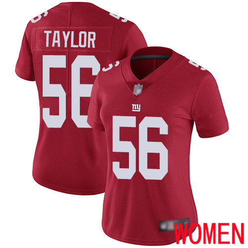 Women New York Giants #56 Lawrence Taylor Red Limited Red Inverted Legend Football NFL Jersey->women nfl jersey->Women Jersey